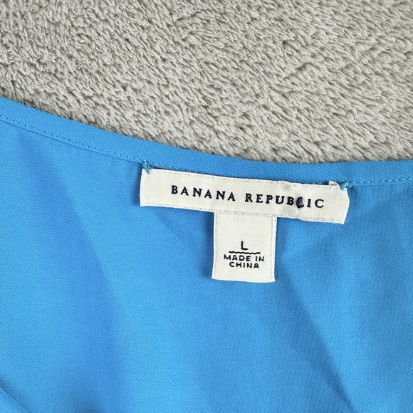 Banana Republic Tank Top Womens Large Blue Spaghetti Strap Sleeveless Blouse - Picture 10 of 14